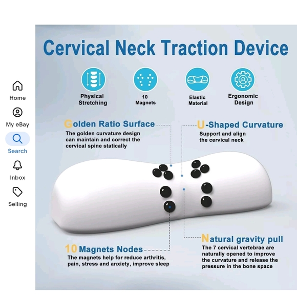 Cervical Neck & Shoulder Traction Pillow Brand New With Box Gudelian - Picture 7 of 7